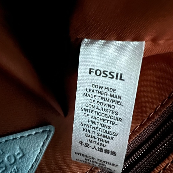 Fossil Farrah Smokey Blue Leather Crossbody - Picture 5 of 10